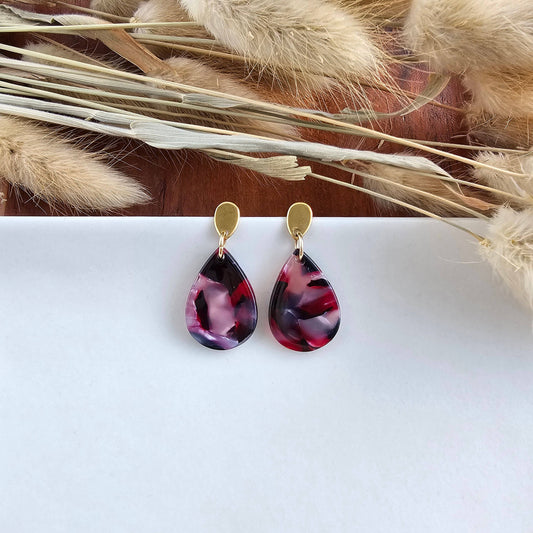 Burgundy Leah Drop Earrings