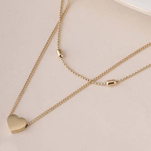Heart Pendant Layered Necklace