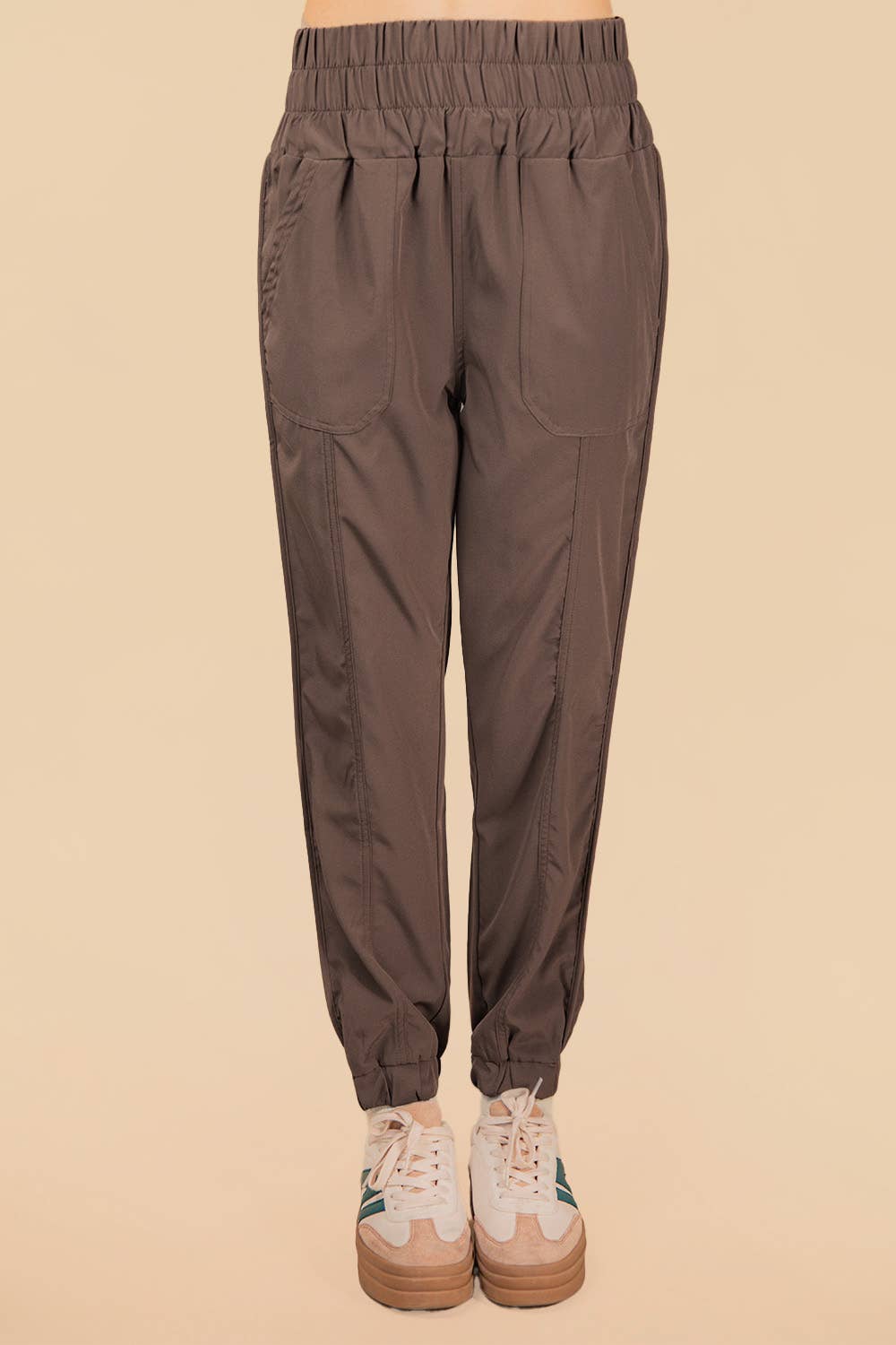 Chestnut Elasticized Waist Joggers