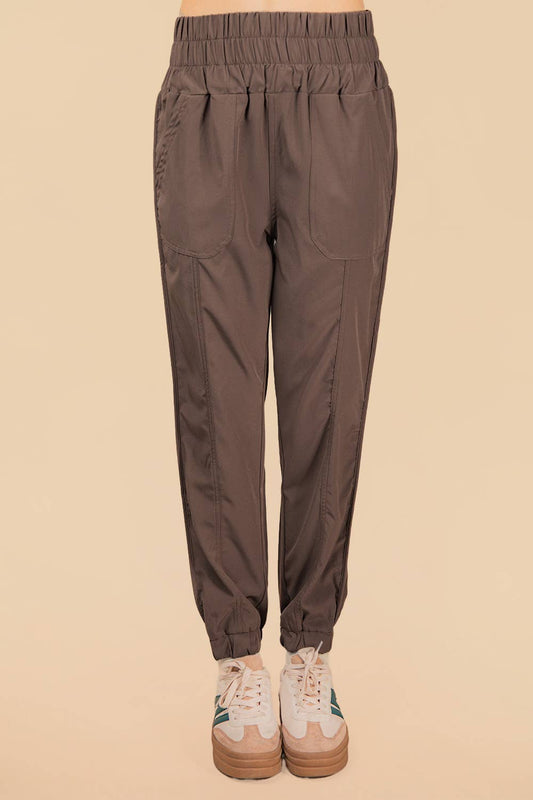 Chestnut Elasticized Waist Joggers