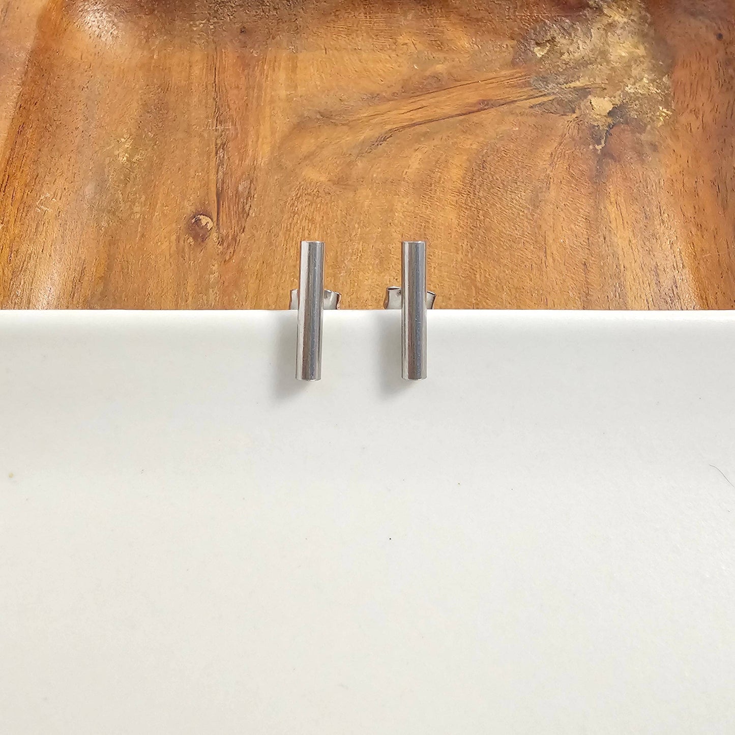 Luxe Silver Bar Studs