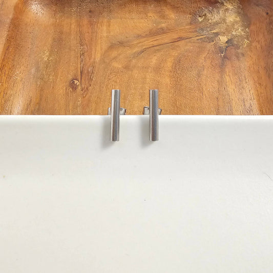 Luxe Silver Bar Studs