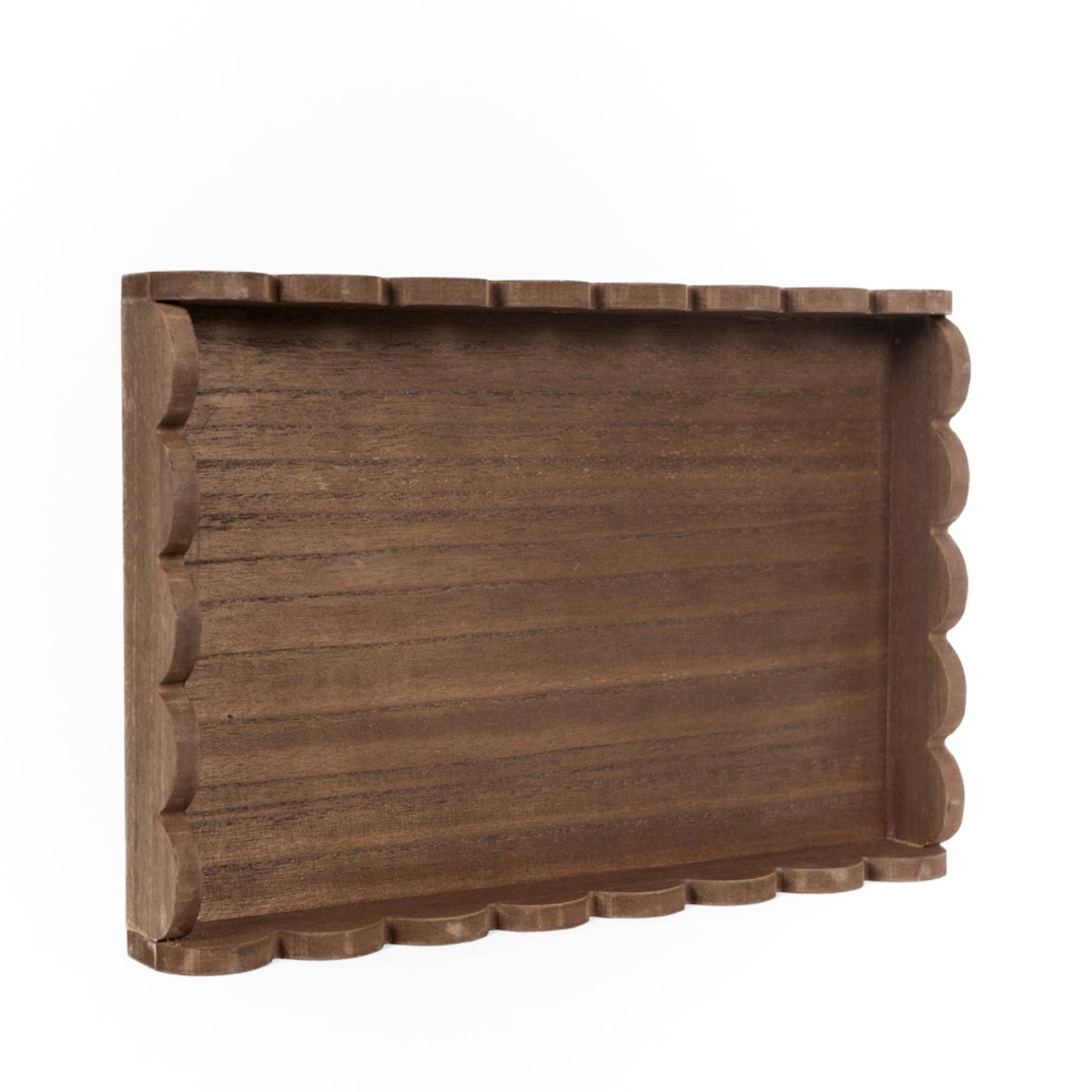 Espresso Wood Scallop Tray