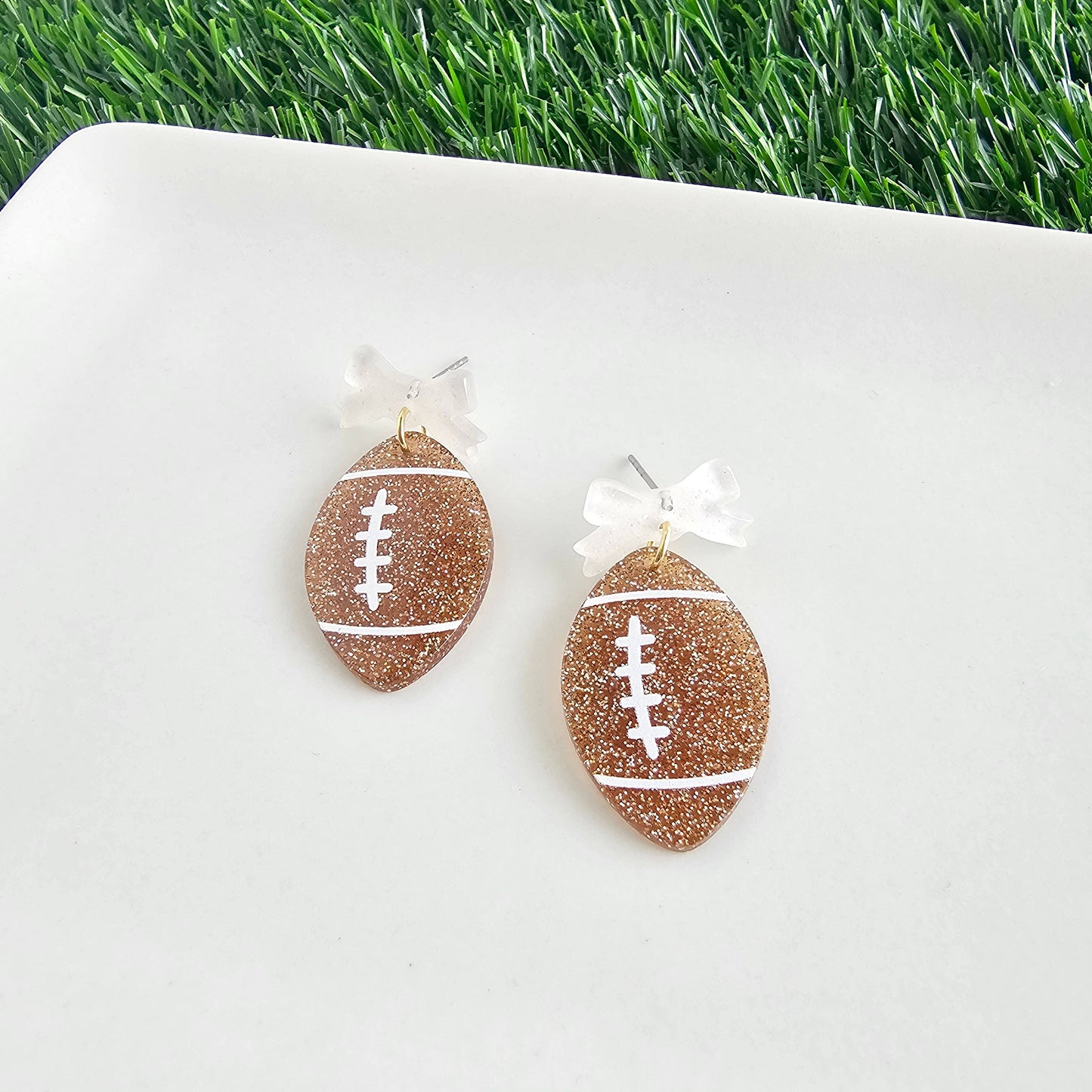 Bow Football Game Day Earrings