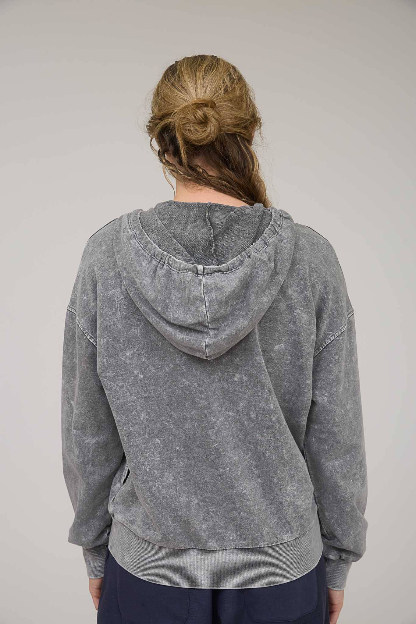 Henley Vintage Washed Hooded Knit Sweater