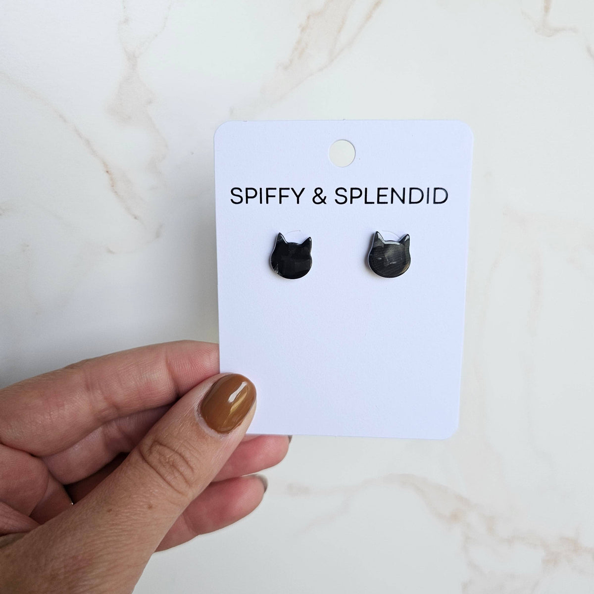 Black Cat Stud Earrings