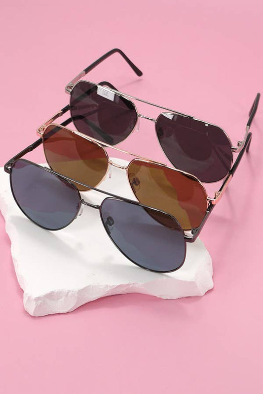 Double Bridge Polarized Aviator Sunglasses