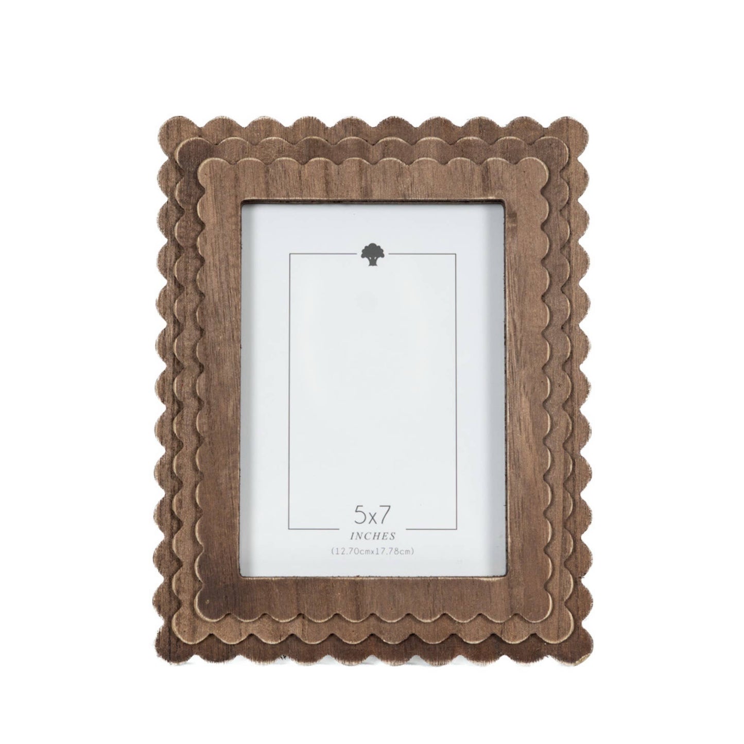 5x7 Espresso Wood Scallop Frame