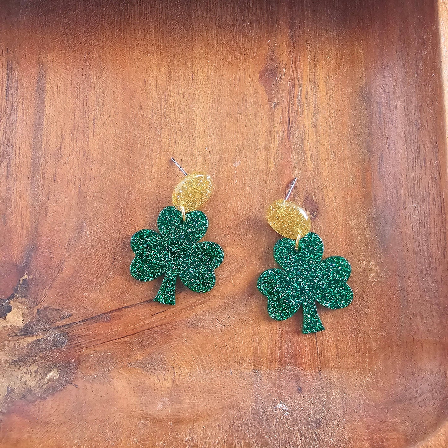 Glitter Lucky Charm Dangle Earrings