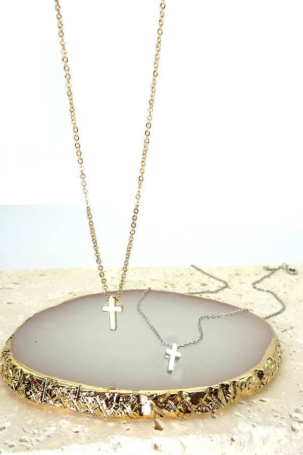 Gold Mini Cross Necklace