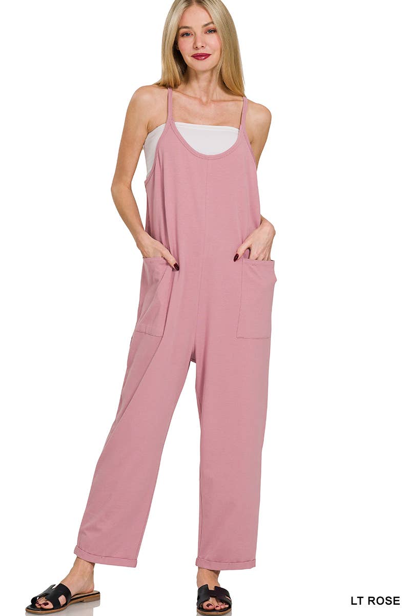 Spaghetti Strap Pocket Jumpsuit