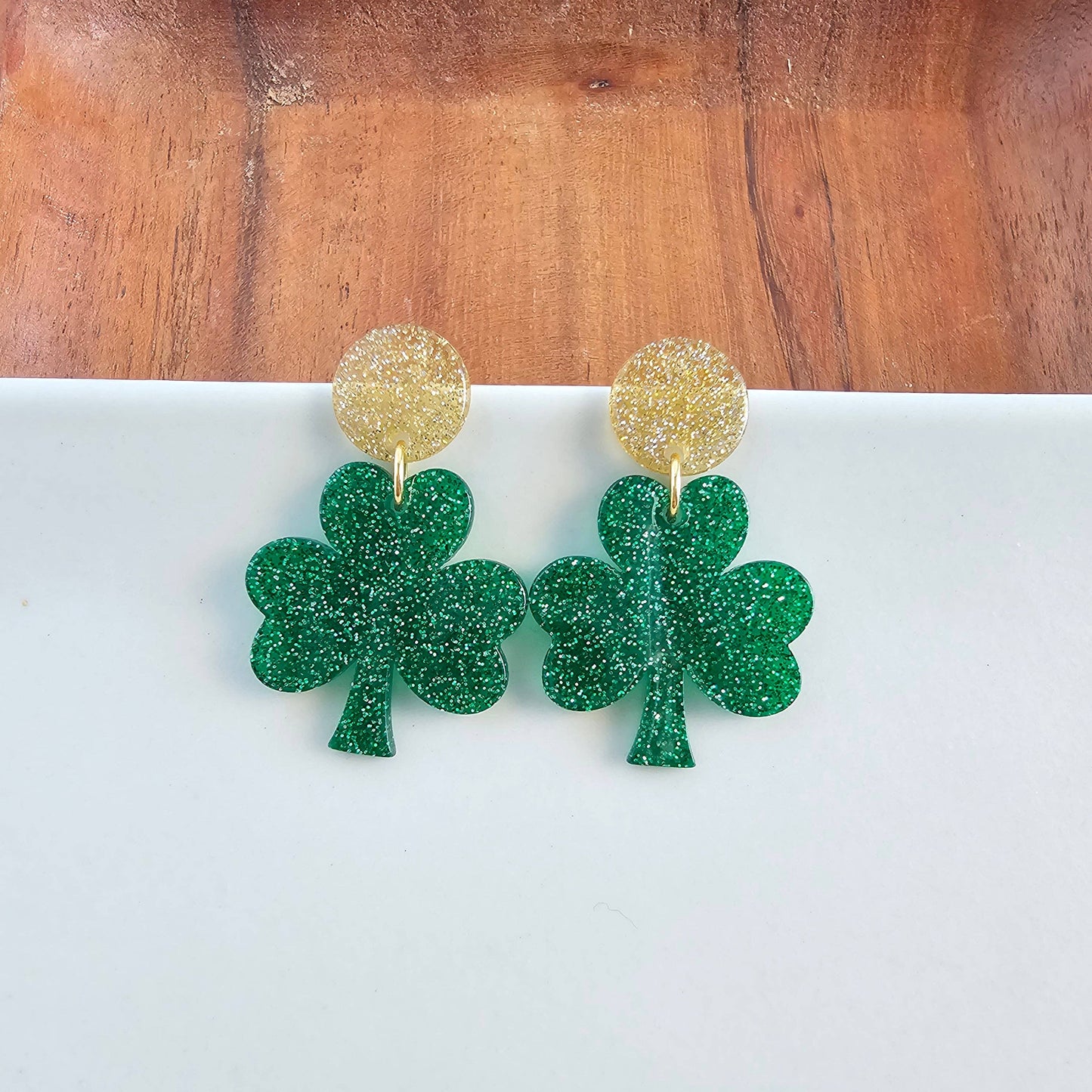 Glitter Lucky Charm Dangle Earrings