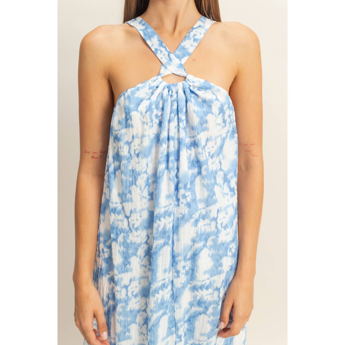 Halter Cross Neck Backless Maxi Dress