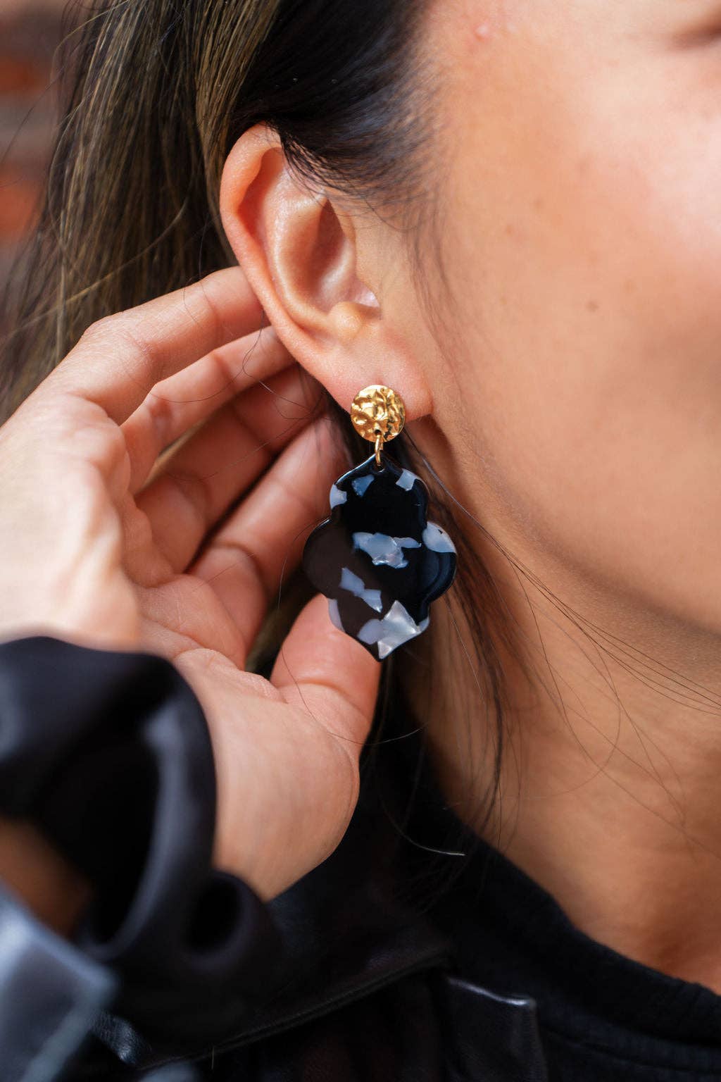 Natalia Onyx Black Earrings