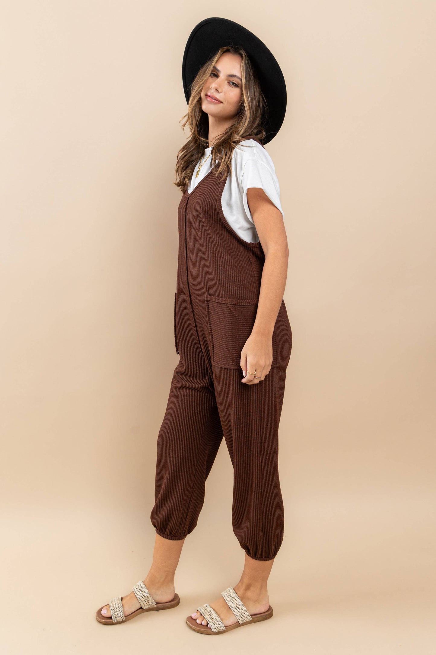 Textured Ribbed Jumpsuit