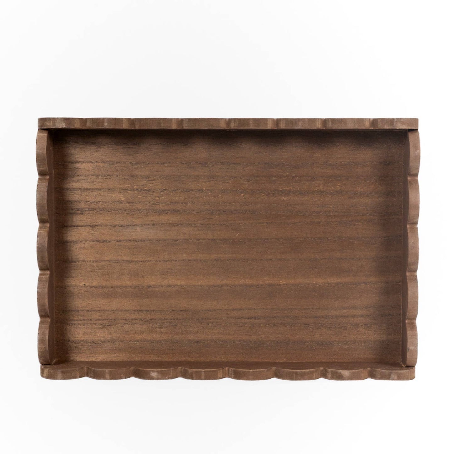 Espresso Wood Scallop Tray