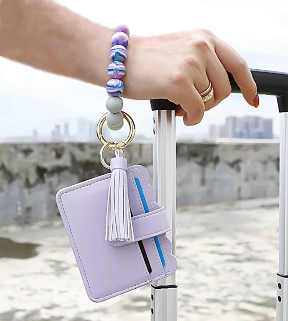 Wallet Wristlet Bead Tassel Keychain