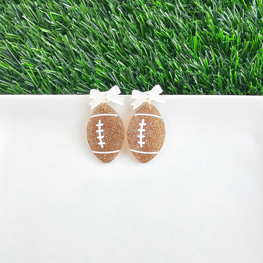 Bow Football Game Day Earrings