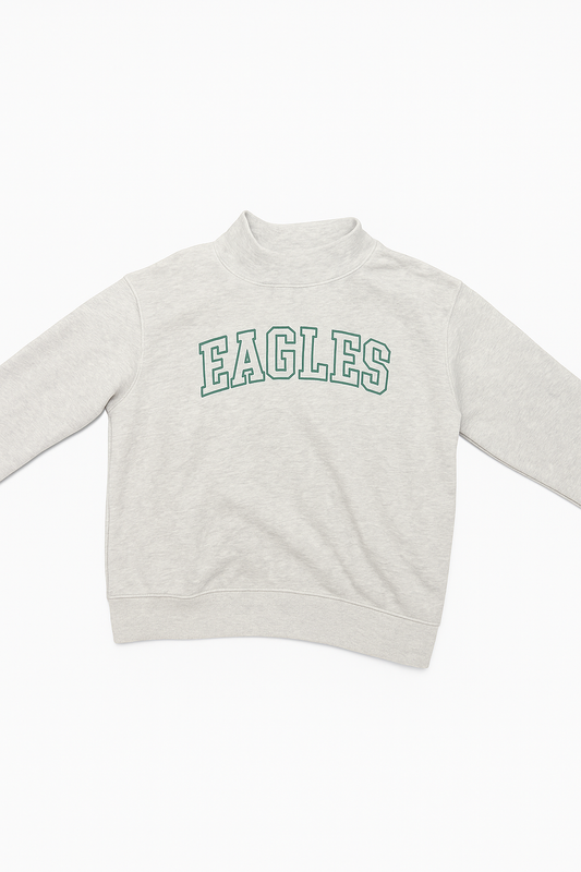 Eagles Grey Mock Neck Sweatshirt