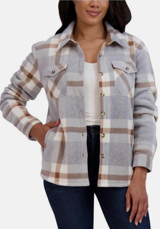 Sage Plaid Fleece Lined Shacket