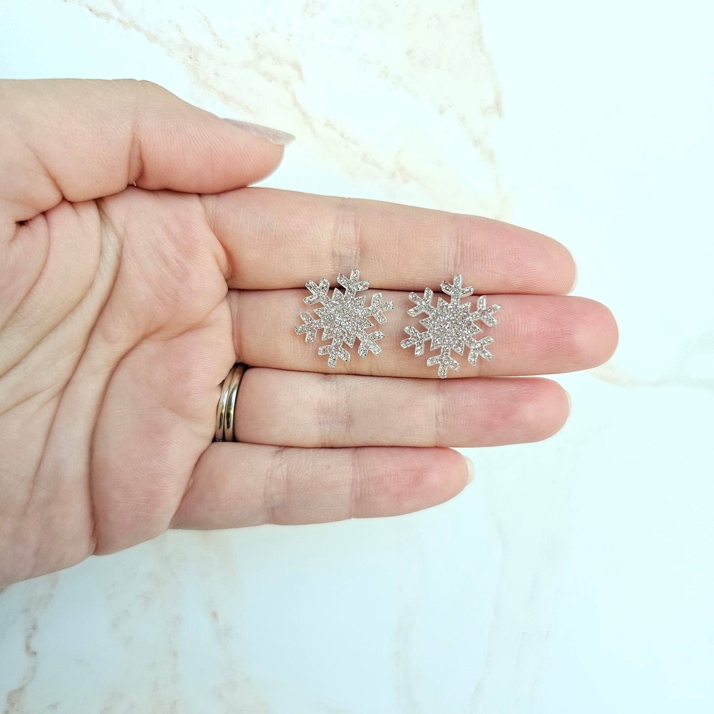 Snowflake Silver Studs