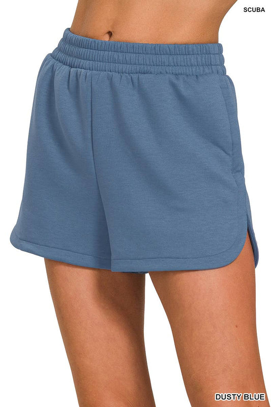 Elastic Waist Dolphin Pocket Shorts