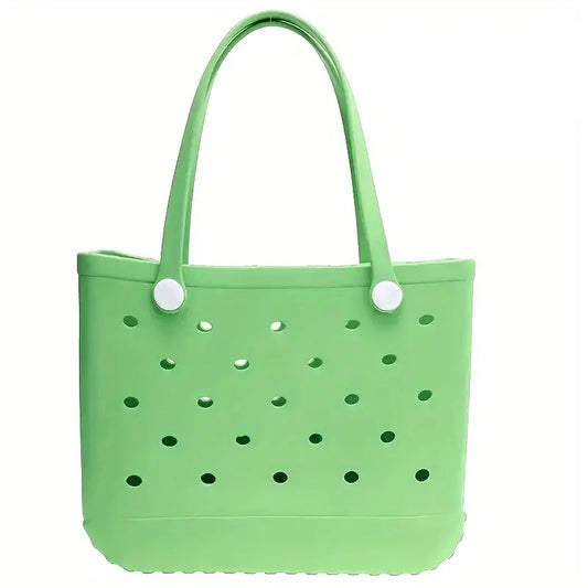 Medium Green Waterproof Rubber Beach Tote