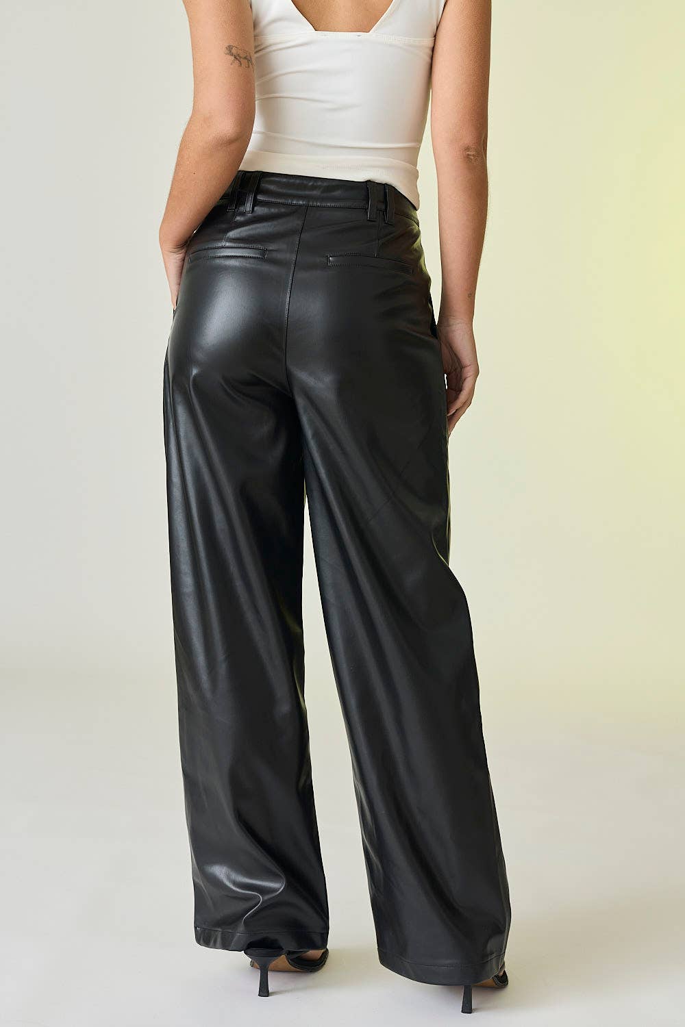 Jade Faux Leather Wide-Leg Pants