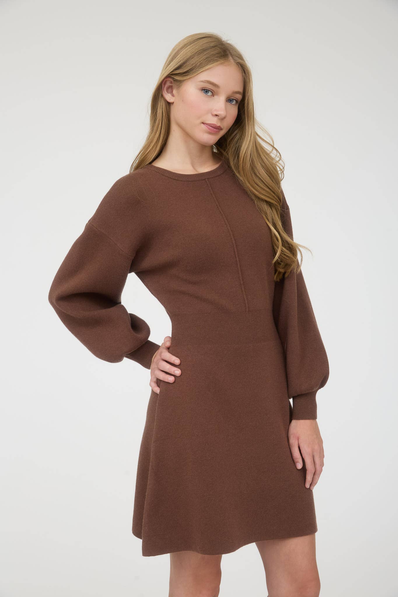 Long Sleeve Back Bow Sweater Dress