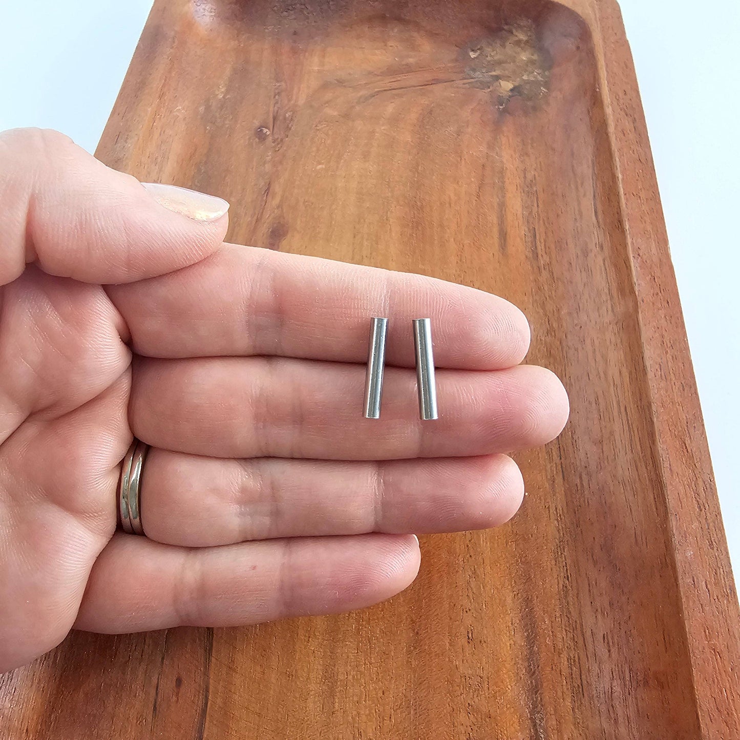 Luxe Silver Bar Studs