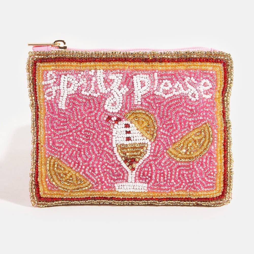 Spritz Please Beaded Coin Purse