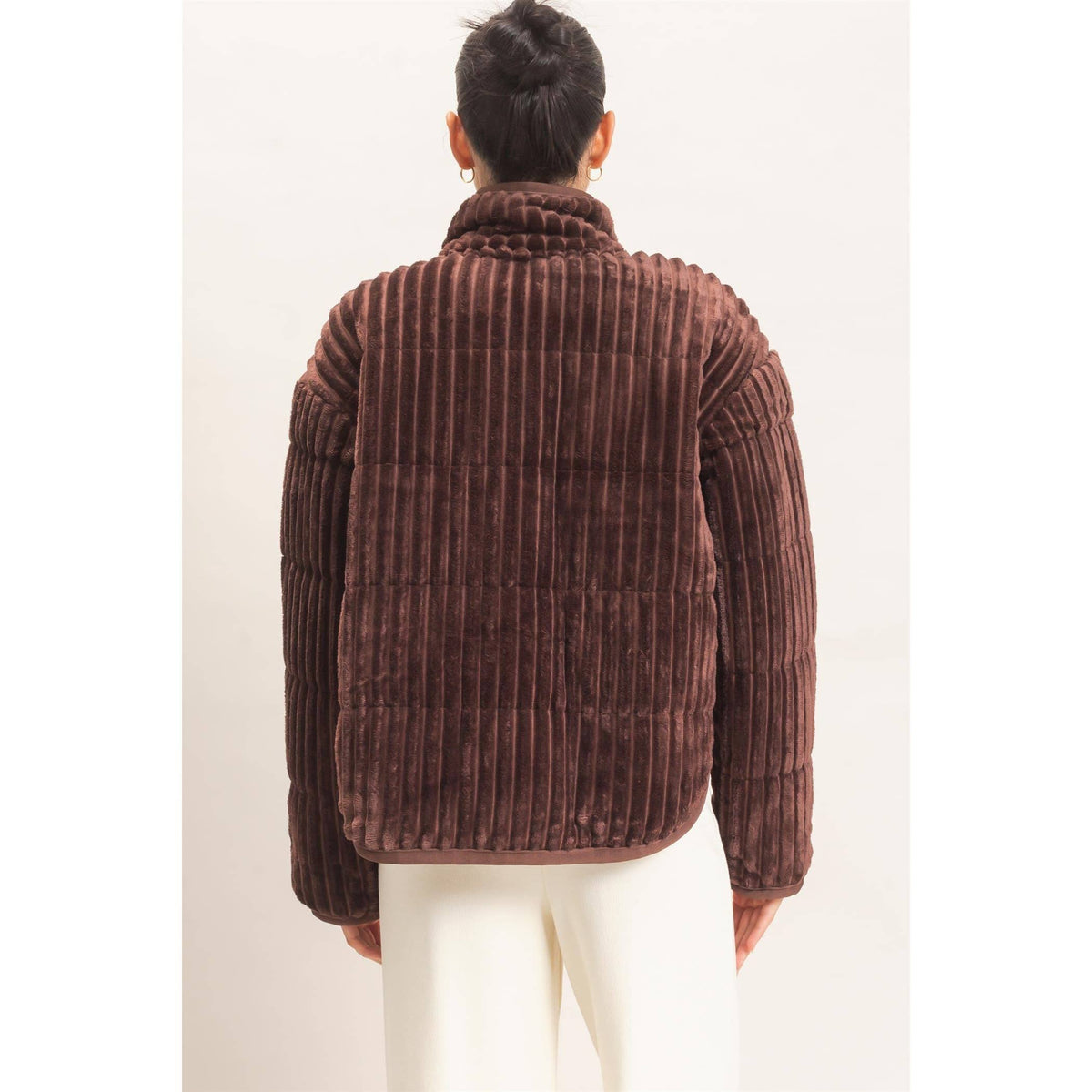 Chocolate Quilted Corduroy Jacket