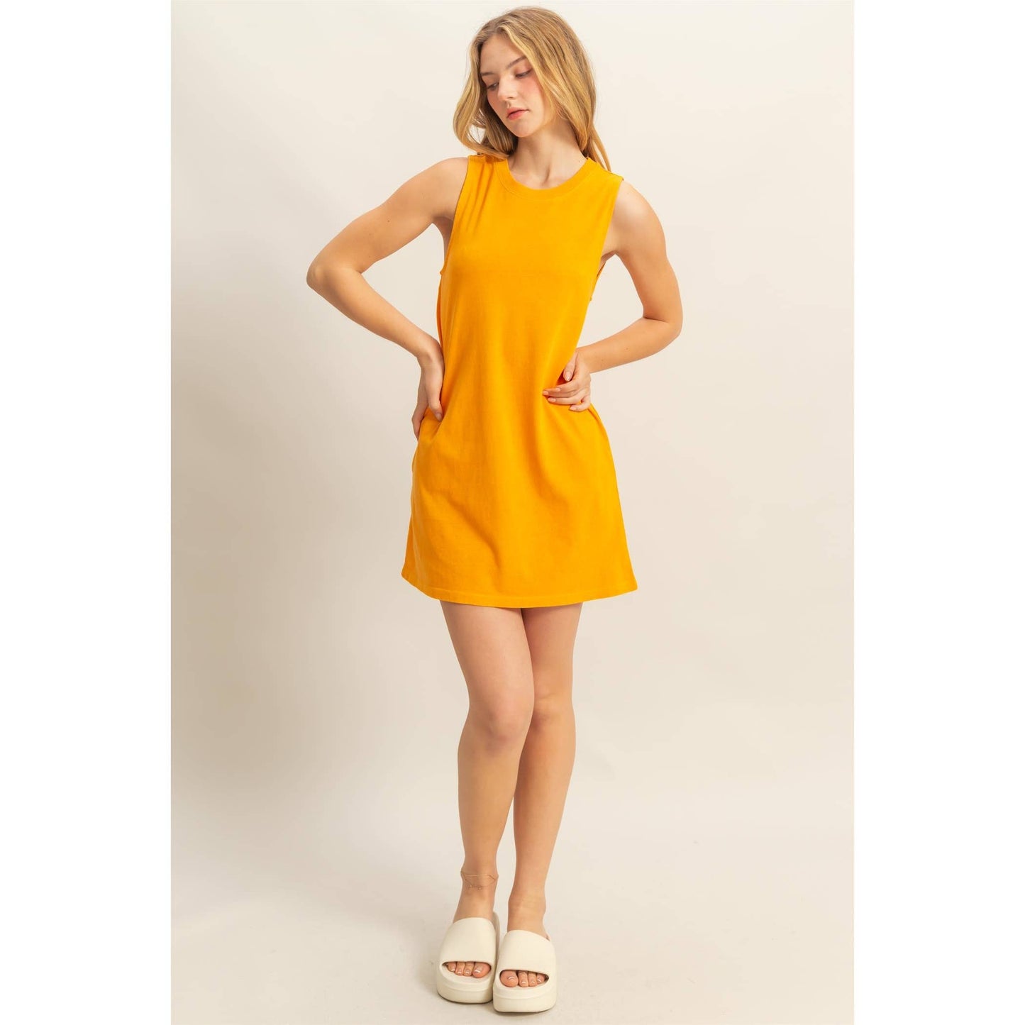 Orange Summer Sleeveless Dress