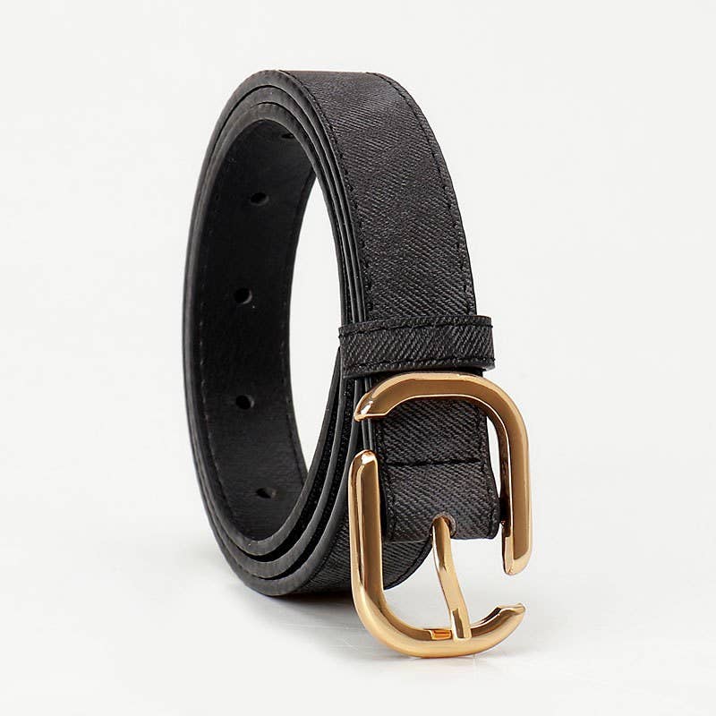 Modern Rectangle Buckle Leather Belt