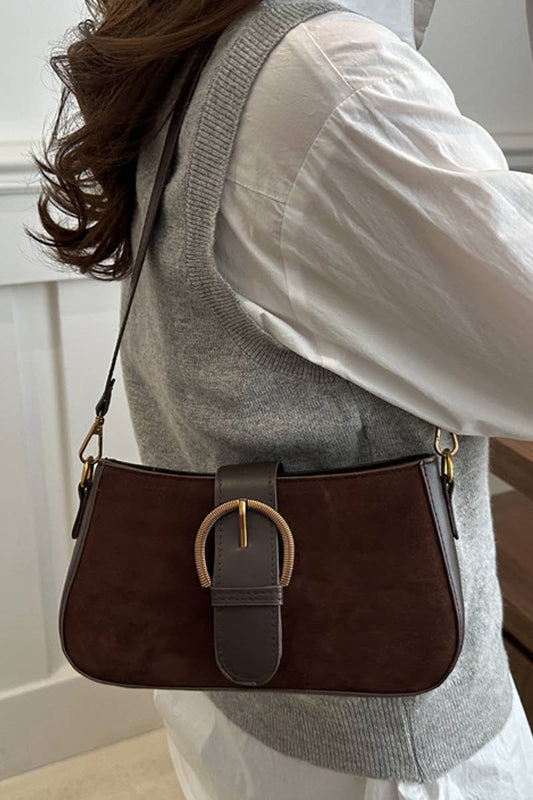 Suede Retro Buckle Bag