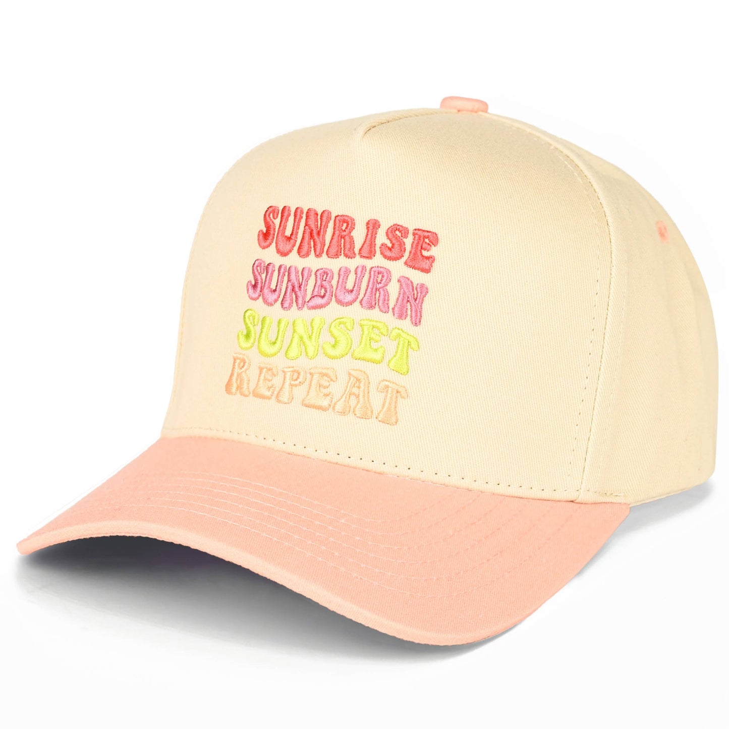 SUNRISE SUNBURN SUNSET REPEAT Two-Tone Trucker Hat