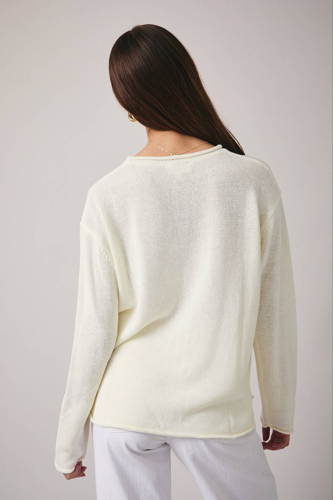 Cream Summer Sea Lightweight Beach Sweater