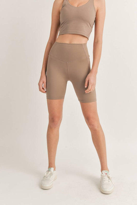 Taupe Power Sculpt Eco Biker Short