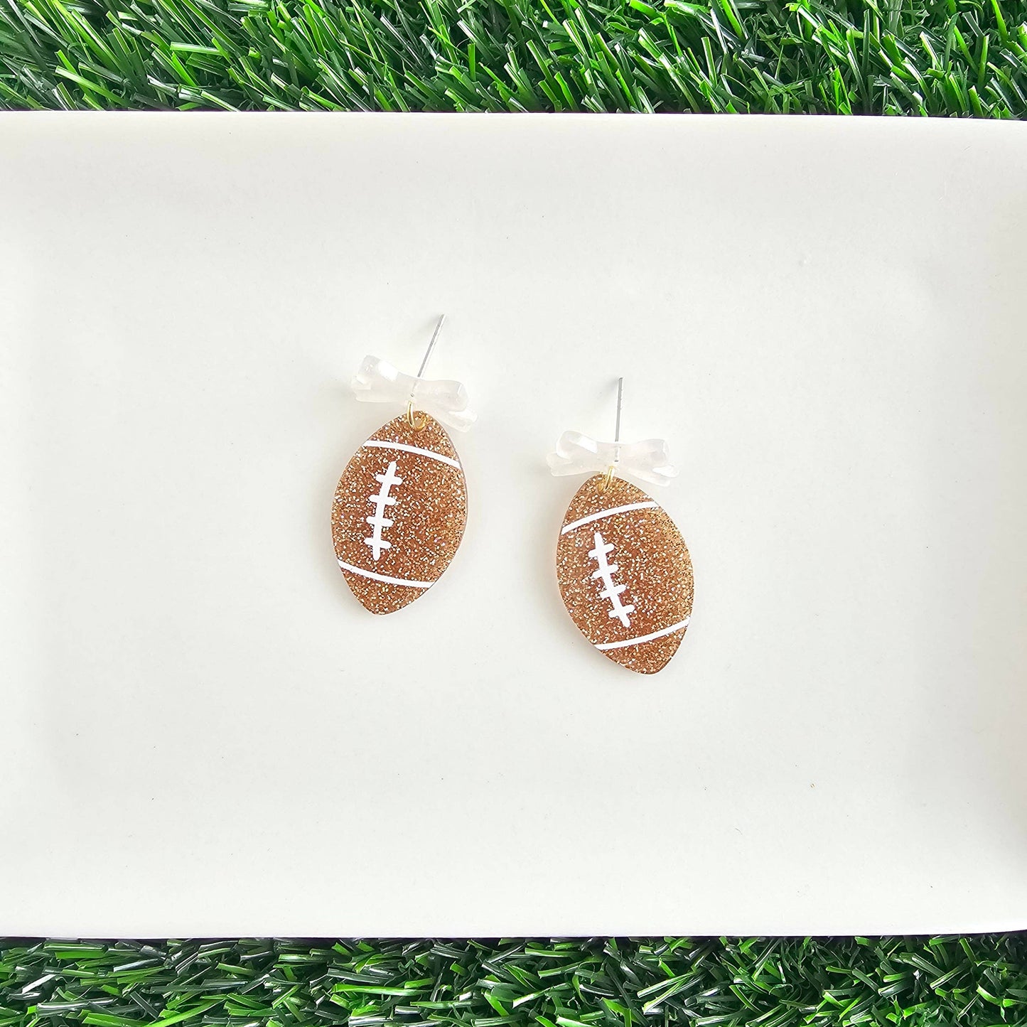 Bow Football Game Day Earrings