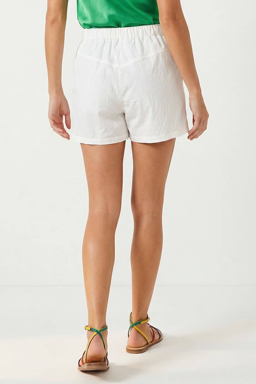 Off White Double Pocket Pull-On Shorts