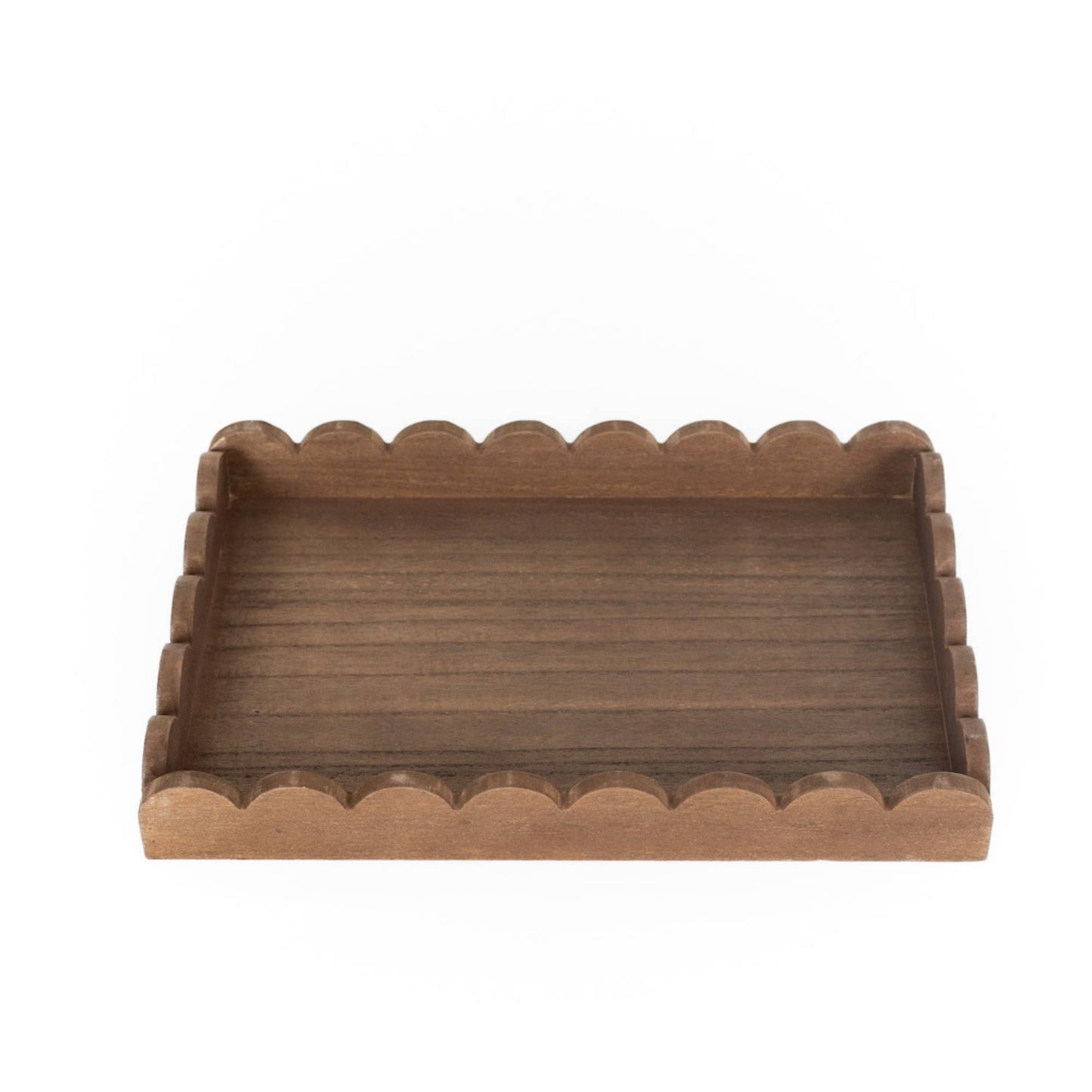Espresso Wood Scallop Tray