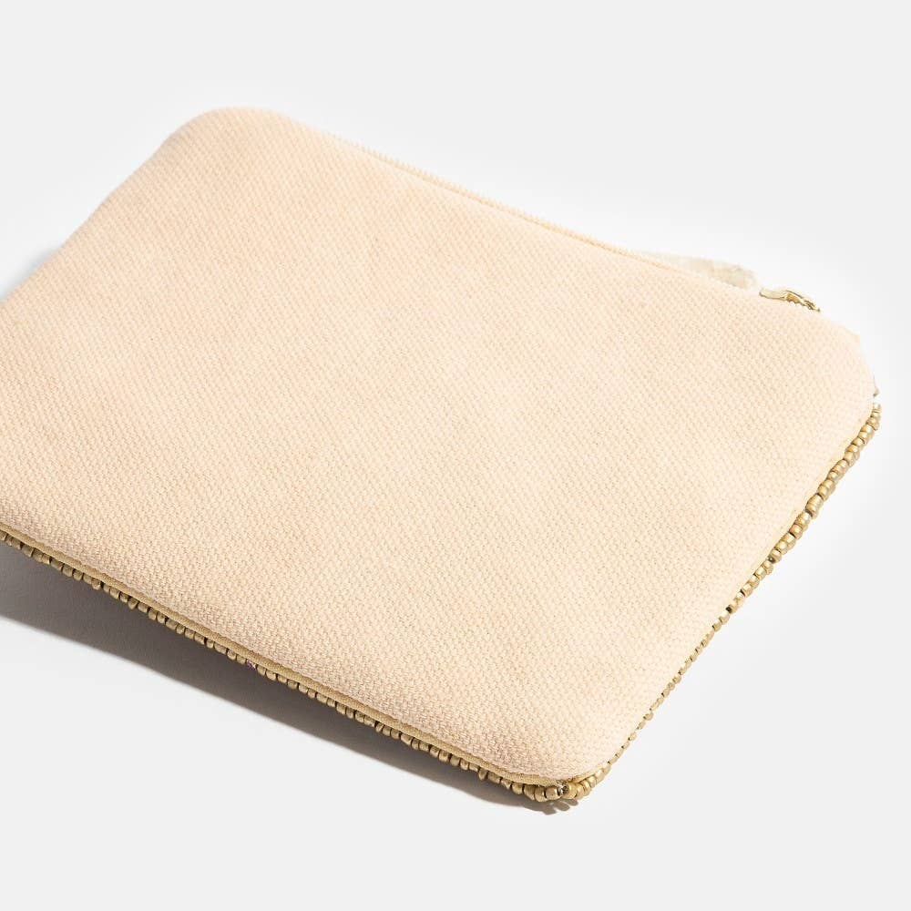 Gold Cherry Beaded Coin Purse