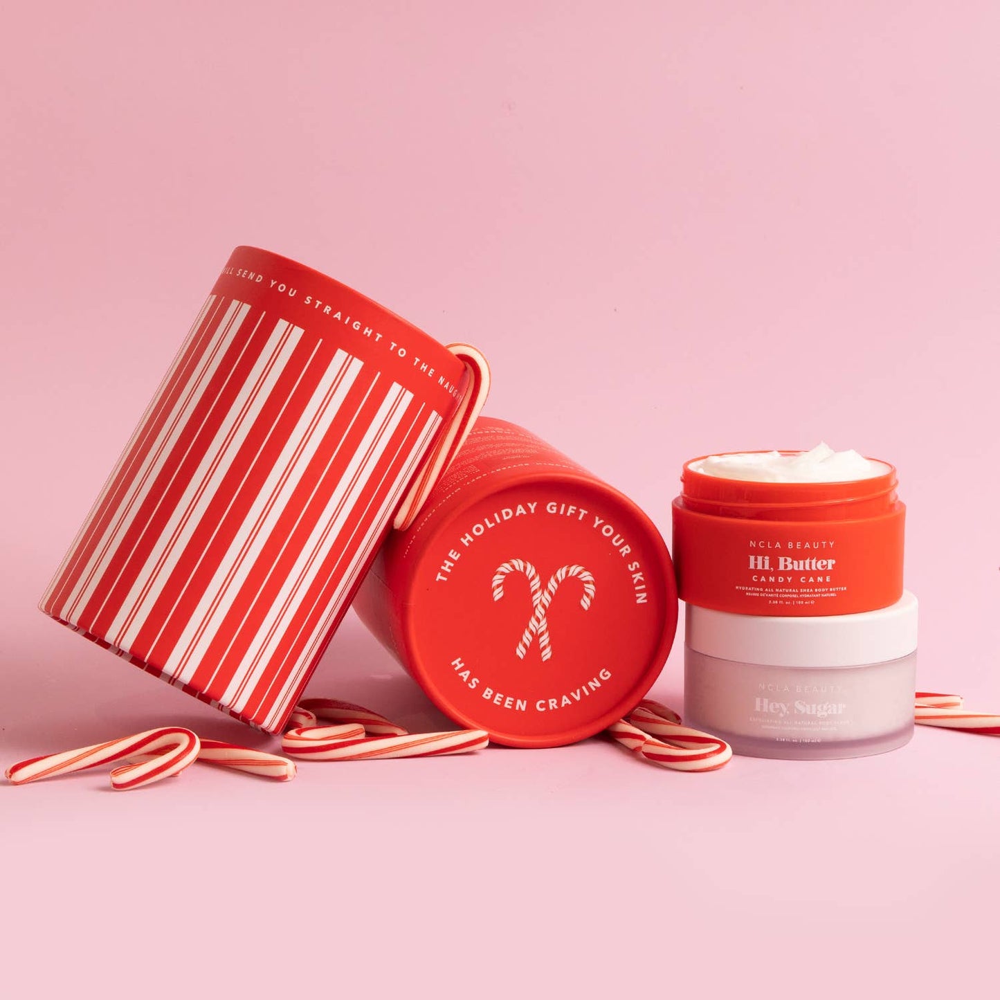 Candy Cane Body Scrub + Body Butter Holiday Gift Set