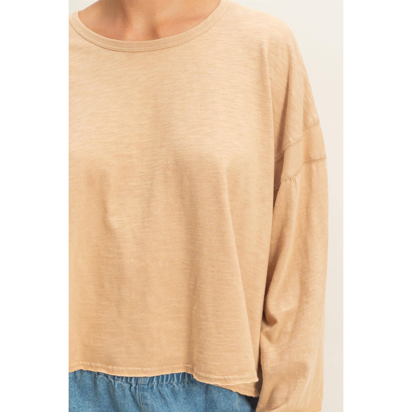 Cross Detail Open Back Long-Sleeve Top