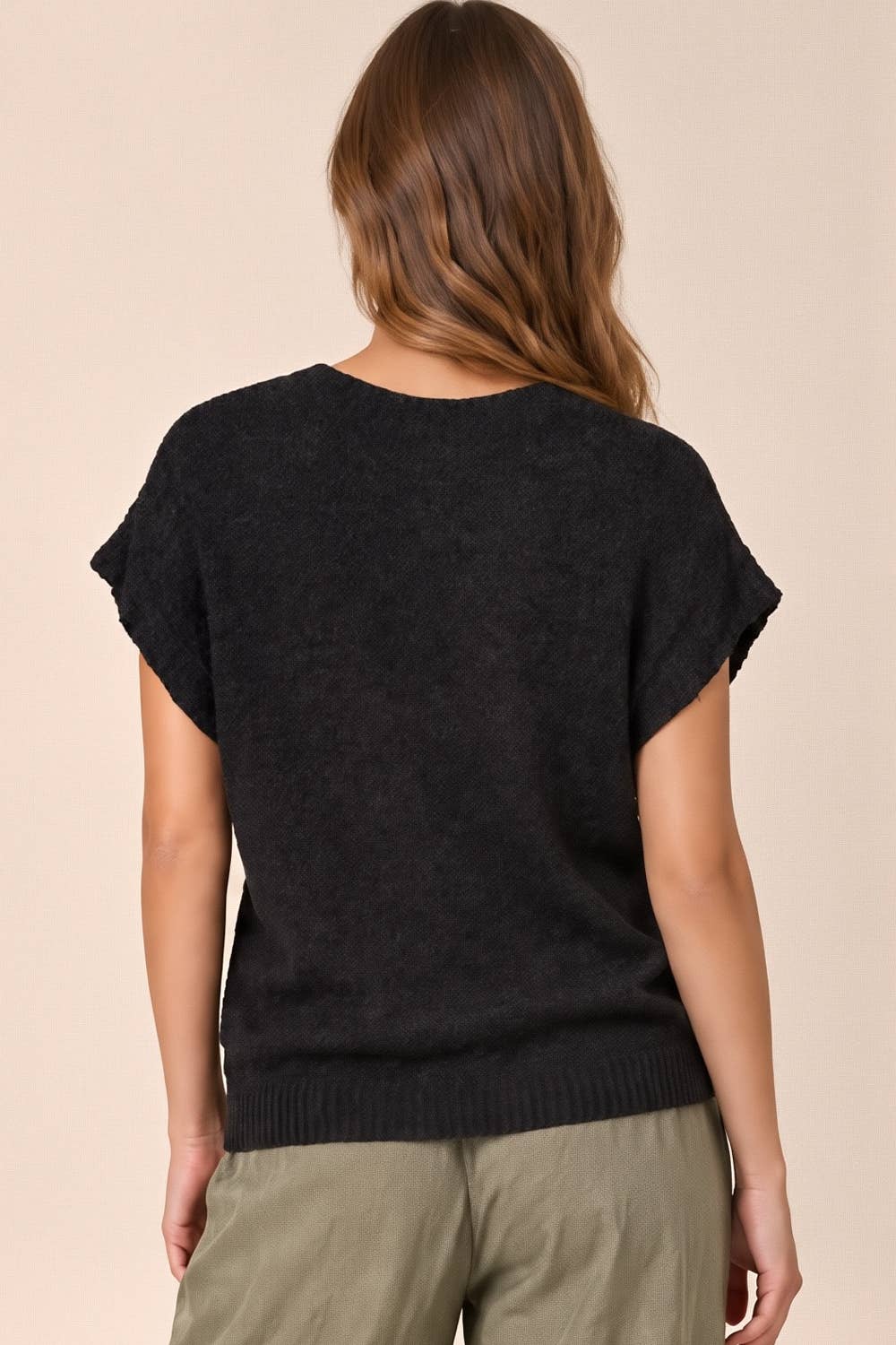 Black Button Down Knit Sweater