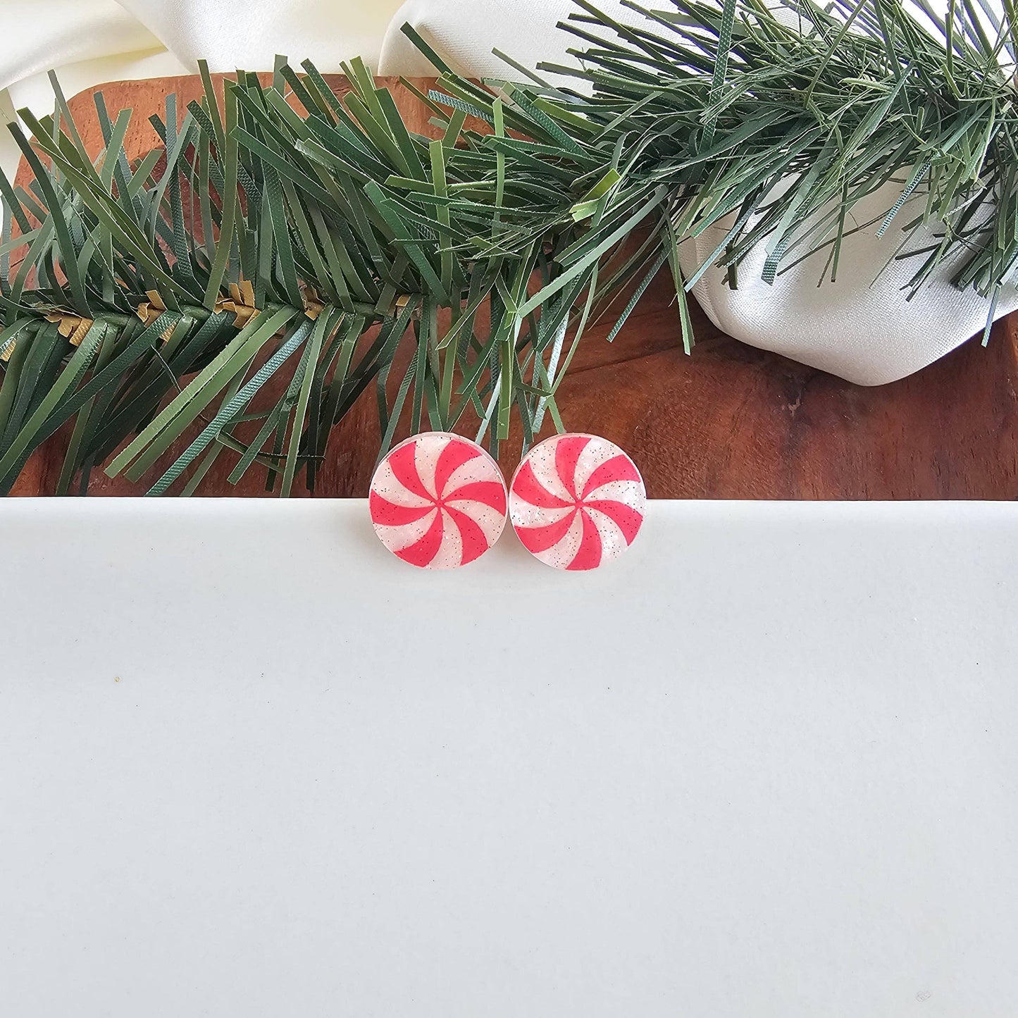 Peppermint Holiday Studs