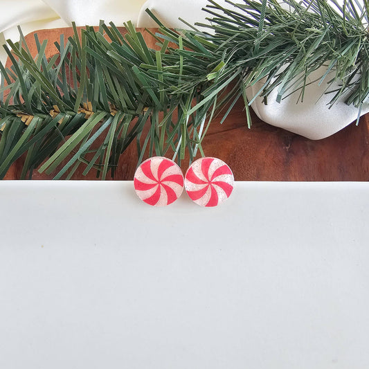 Peppermint Holiday Studs