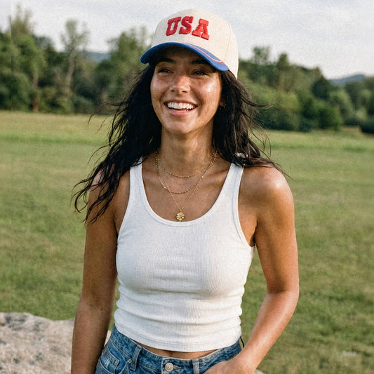 USA Letter Two Tone Trucker Hat