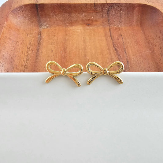 Gold Luxe Bow Studs