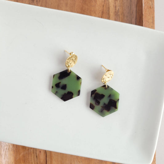 Olive Tortoise Roxy Earrings